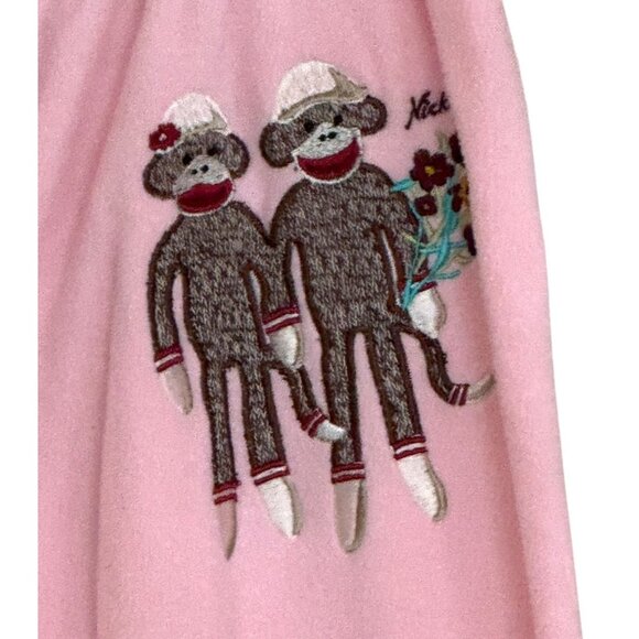 Nick & Nora Women's Sock Monkey Sleepwear Pants Pink Vintage Size Large NWT - Picture 6 of 10